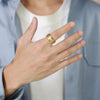Rotatable Stainless Steel Men's Ring With Electroplating Fashion Style