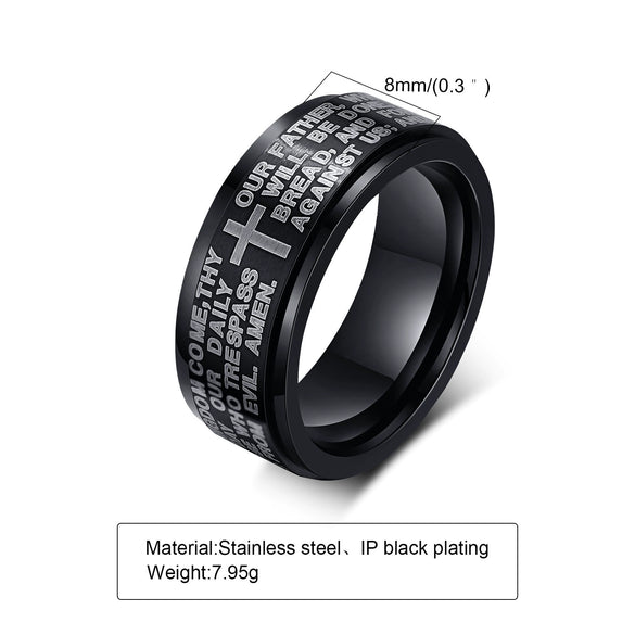 Rotatable Stainless Steel Men's Ring With Electroplating Fashion Style