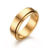 Rotatable Stainless Steel Unisex Ring With Geometric Style And Electroplating Treatment