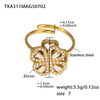 Rotatable Super Flash Zircon Fourleaf Flower Stainless Steel Jewelry Set For Women With Electroplating