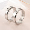 Rotatable Unisex Titanium Steel Diamond Ushaped Couple Ring Fashionable Cold Style Hand Jewelry