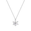 Rotatable Zircon Snowflake Titanium Steel Necklace With Mixed Gem Inlay And Geometric Design