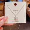 Rotatable Zircon Snowflake Titanium Steel Necklace With Mixed Gem Inlay And Geometric Design