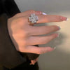 Rotating Adjustable Opening Anxiety Relief Fourleaf Clover Zircon Women's Copper Ring