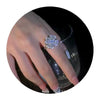 Rotating Adjustable Opening Anxiety Relief Fourleaf Clover Zircon Women's Copper Ring