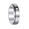 Rotating Decompression Ring Titanium Steel Geometric Electroplated Luxury Microinlaid For Women And Unisex