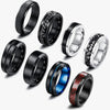 Rotating Decompression Ushaped Titanium Steel Ring Jewelry For Men And Women With Electroplating