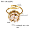 Rotating Flower Niche Fashion Elegant Women's Titanium Steel Necklace Earrings Ring Set With Electroplating