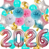 Round Aluminum Foil New Year Balloons Party Decoration Set Festive Celebration Balloon Arrangement