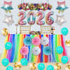 Round Aluminum Foil New Year Balloons Party Decoration Set Festive Celebration Balloon Arrangement