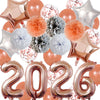 Round Aluminum Foil New Year Balloons Party Decoration Set Festive Celebration Balloon Arrangement