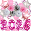 Round Aluminum Foil New Year Balloons Party Decoration Set Festive Celebration Balloon Arrangement
