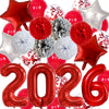 Round Aluminum Foil New Year Balloons Party Decoration Set Festive Celebration Balloon Arrangement