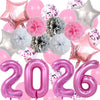 Round Aluminum Foil New Year Balloons Party Decoration Set Festive Celebration Balloon Arrangement