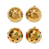 Round Ball Round Stud Earrings In Titanium Steel With Geometric Pattern And Electroplating