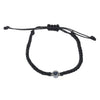 Round Bead Projection Hand Woven Cord Couple Bracelet In Powder Blue Black And White
