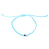 Round Bead Projection Hand Woven Cord Couple Bracelet In Powder Blue Black And White