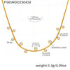 Round Bead Zircon Stacked Lucky Four Leaf Flower Small Clavicle Chain Light Luxury Necklace In Stainless Steel With Electroplating For Women