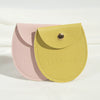 Round Bottom Pu Leather Snap Flip Bag For Jewelry Earrings Storage With Embossing