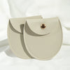 Round Bottom Pu Leather Snap Flip Bag For Jewelry Earrings Storage With Embossing