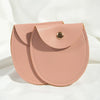Round Bottom Pu Leather Snap Flip Bag For Jewelry Earrings Storage With Embossing