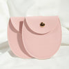 Round Bottom Pu Leather Snap Flip Bag For Jewelry Earrings Storage With Embossing