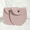 Round Bottom Pu Leather Snap Flip Bag For Jewelry Earrings Storage With Embossing