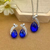 Round Chrysanthemum Four Leaf Clover Titanium Steel Jewelry Set With Gemstone Inlaid And Electroplated For Women