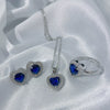 Round Chrysanthemum Four Leaf Clover Titanium Steel Jewelry Set With Gemstone Inlaid And Electroplated For Women