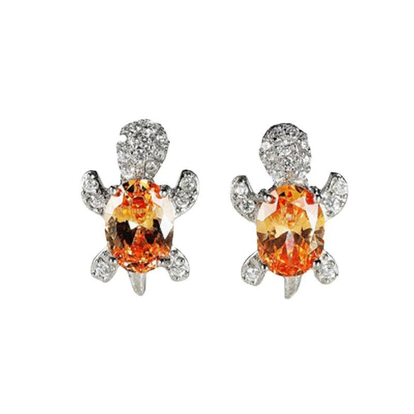 Round Chrysanthemum Turtle Design Alloy Jewelry Set With Electroplating Animal Series Unisex Earrings And Necklace