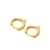 Round Copper Ear Buckle Inlaid With Zircon Electroplated Gold Color Retaining Women's Earrings