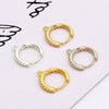 Round Copper Ear Buckle Inlaid With Zircon Electroplated Gold Color Retaining Women's Earrings