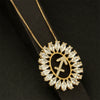 Round Copper Gold Plated Pendant Necklace With Constellation Pattern And Electroplating Design