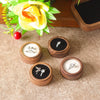 Round Double Ring Box Jewelry Display And Storage Box In Black Walnut Wood