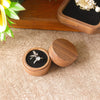 Round Double Ring Box Jewelry Display And Storage Box In Black Walnut Wood