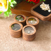 Round Double Ring Box Jewelry Display And Storage Box In Black Walnut Wood