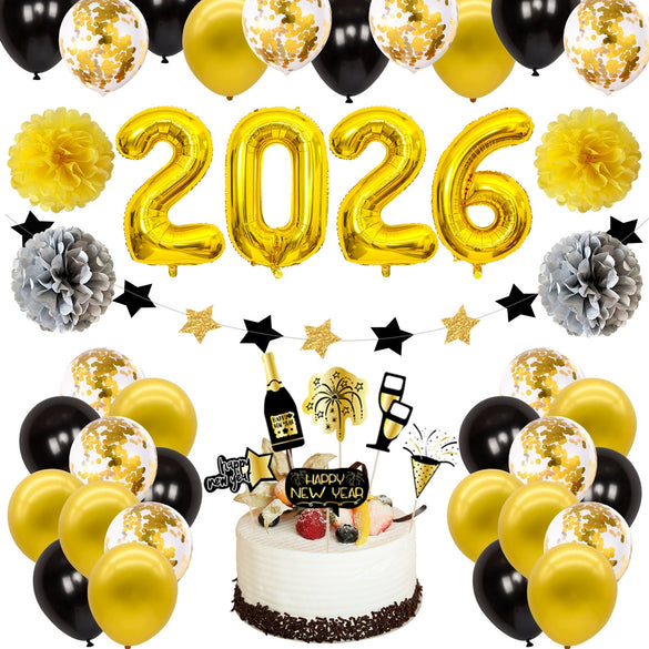 Round Latex New Year Balloon Ornament Party Decoration In Gold Silver And Rose Gold
