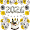 Round Latex New Year Balloon Ornament Party Decoration In Gold Silver And Rose Gold