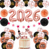 Round Latex New Year Balloon Ornament Party Decoration In Gold Silver And Rose Gold