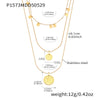 Round Medal Queen Portrait Multilayer Clavicle Necklace In Stainless Steel And Titanium Steel With Electroplating For Women Geometric Style