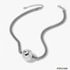 Round Mesh Chain Hollow Heart Ball Pendant Necklace For Girls Stainless Steel Electroplated Jewelry
