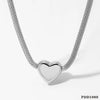 Round Mesh Chain Hollow Heart Ball Pendant Necklace For Girls Stainless Steel Electroplated Jewelry