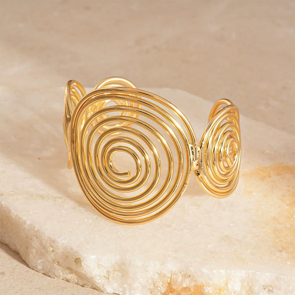 Round Mosquito Incense Plate Opening Bracelet Alloy Retro Niche Personality Design Electroplating Jewelry For Women