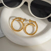 Round Nail Earrings Stainless Steel Jewelry With Personality Design Pvd Furnace Vacuum Real Gold Plated