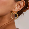 Round Nail Earrings Stainless Steel Jewelry With Personality Design Pvd Furnace Vacuum Real Gold Plated