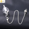 Round Natural Stone Pendant Polished White Crystal Amethyst Rose Quartz Multicolor Pendulum Jewelry With Copper Accessories