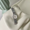 Round Small Dial Diamond Alloy Belt Watch For Women Simple Elegant And French Retro Style