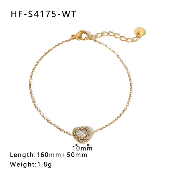 Round Square Sunflower Heart Geometric Stainless Steel 18K Light Luxury Women's Bracelet