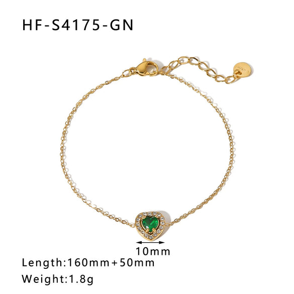 Round Square Sunflower Heart Geometric Stainless Steel 18K Light Luxury Women's Bracelet
