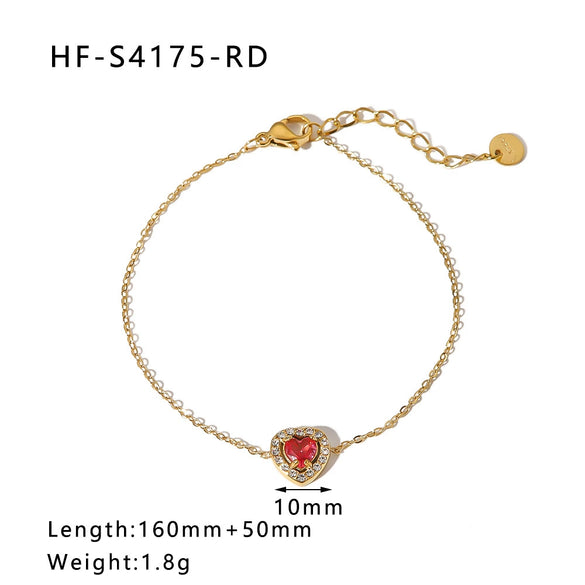 Round Square Sunflower Heart Geometric Stainless Steel 18K Light Luxury Women's Bracelet